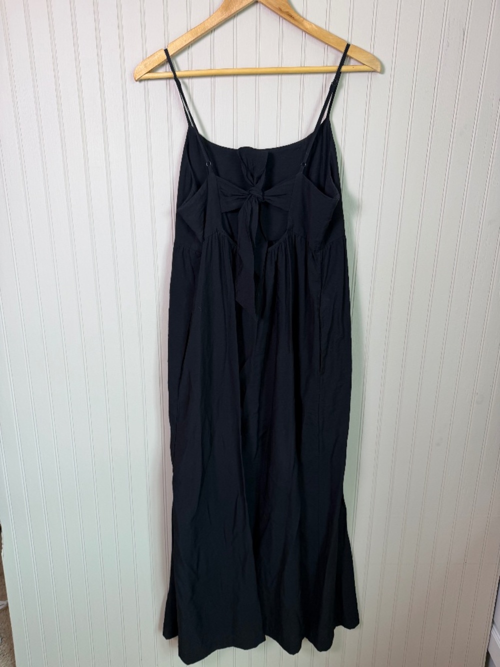 A New Day Black Tie Front Cutout Maxi Dress Size M Spaghetti Strap